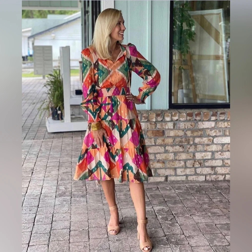 Jade Melody geo print dress size m